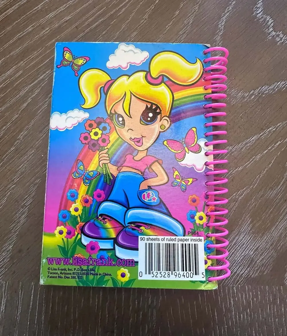 Vintage Lisa Frank 'The Girls' Small Spiral Notebook with Snap Closure Y2K